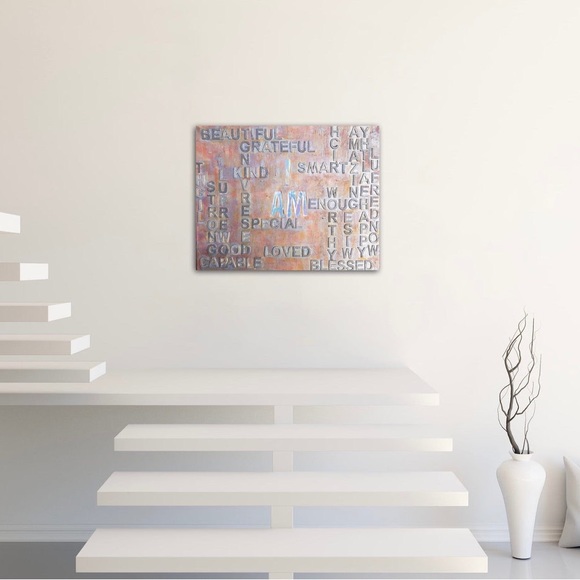 I Am Affirmation 3D Phrases, Distressed look, pastel colored, modern Painting - Picture 5 of 5